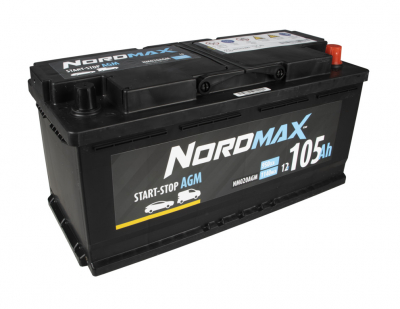 Akumulator AGM Nordmax, 105Ah / 12V