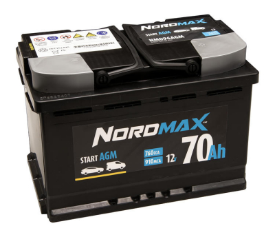 Akumulator AGM Nordmax, 70Ah / 12V