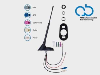 Antena dachowa AM/FM DAB+ GPS DVB-T, aktywna