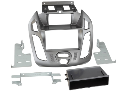 Ramka montażowa 2-DIN z kieszenią na akcesoria Ford Connect srebrna