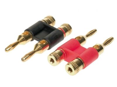 Złącze bananowe 1 czerwone/1 czarne 4-6 mm²