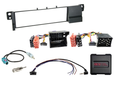 Zestaw montażowy 1-DIN BMW serii 3 E46, sterowanie z kierownicy / adapter antenowy