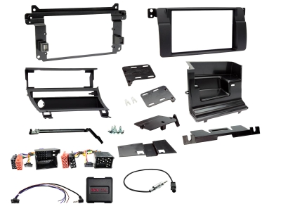 Zestaw 2-DIN BMW serii 3 E46, sterowanie z kierownicy/adapter antenowy