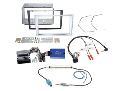 Zestaw instalacyjny ACV 2-DIN Opel, jasny matowy chrom