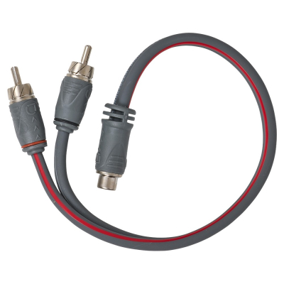Auto-Connect skręcany rozdzielacz Y sygnału niskopoziomowego, 1 gniazdo na 2 wtyki, 0.3 meter, Level 2