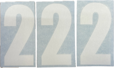 Nizled naklejka z numerem biały 2 10x5cm