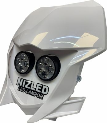 Podwójna osłona lampy zimna biel 80 W, Yamaha WR 2019-2025, biała, 2xE406k bez wentylatora