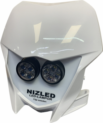 Podwójna osłona wejściowa 80 W Yamaha WR biała 2019-2024, NIZLED R40DRL