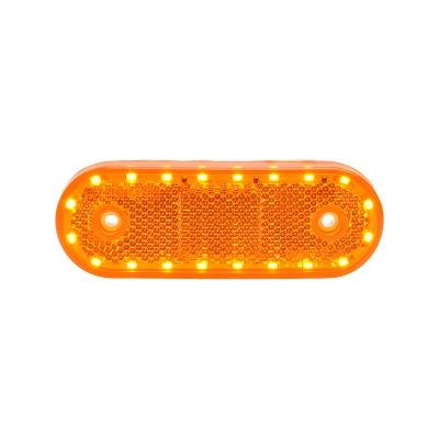 Strands lampka obrysowa/kierunkowskaz LED 12-24V IP68, z homologacją E, w zestawie z uchwytem kątowym i odblaskiem. Kierunkowskaz przełączany