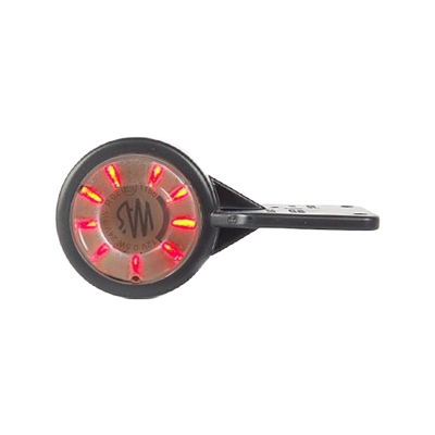 Strands gumowe ramię biało/czerwone LED z płytką, przezroczyste szkło. Z homologacją E 12-24V