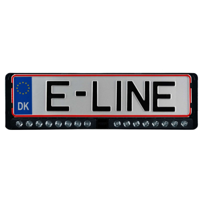 Strands Nuuk E-Line Duo DK/FI/AT, belka LED z uchwytem na tablicę rejestracyjną, czarna