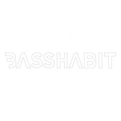 Naklejka Bass Habit 14x2cm, biała