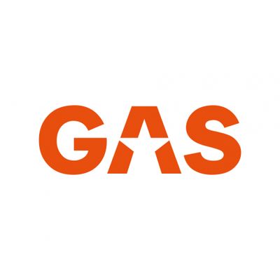 Naklejka GAS 23x8cm, pomarańczowa