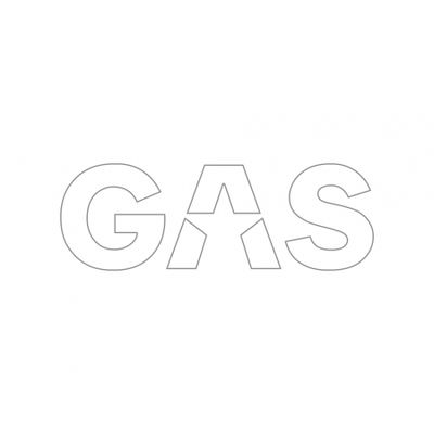 Naklejka GAS 23x8cm, biała