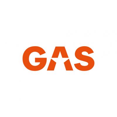 Naklejka GAS 16x5.5cm, pomarańczowa