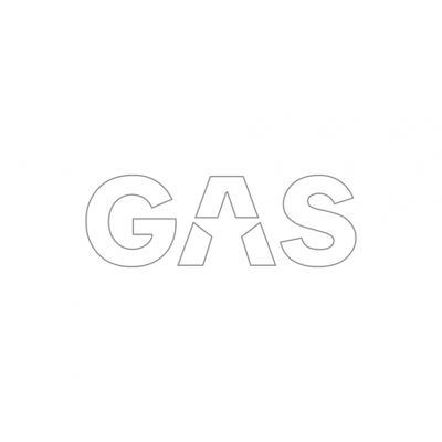Naklejka GAS 16x5.5cm, biała