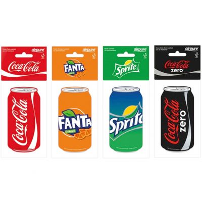 4-pak choinek zapachowych o zapachu Coca-Cola, Sprite, Fanta i Coca-Cola Zero