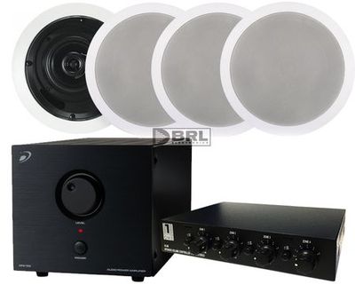 4 szt. Dayton Audio CS420EC + APA150 + przełącznik głośnikowy