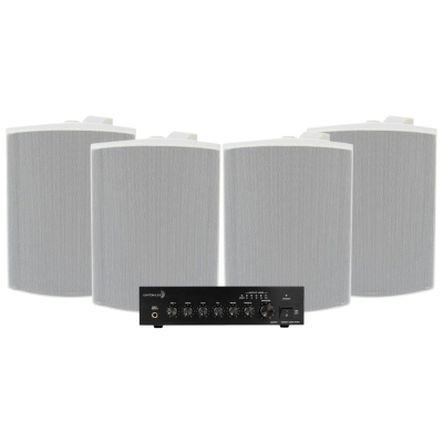 Dayton Audio DA40T z 4 szt. Visaton WB16 w białym kolorze, komercyjny zestaw 100V
