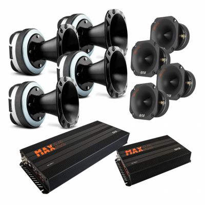 4-pack DS18 PRO-DKH2F i GAS PT2-384, pakiet SPL ze wzmacniaczem, X-Large