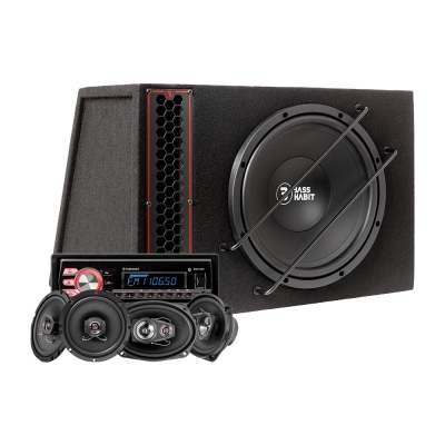 Bass Habit PL112A kompletny zestaw z DMR10BT i głośnikami Rebel
