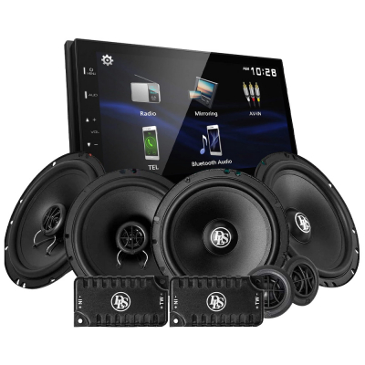 Kenwood DMX129BT i system przedni i tylny DLS PA, zestaw car audio