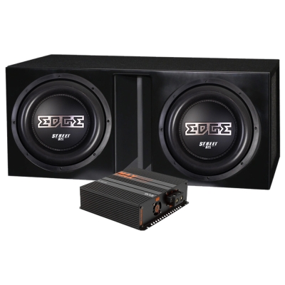 2-pack EDP122SPL-E3 w wentylowanej skrzyni z MAX PA1-3000.1DZ2, zestaw basowy 2x12