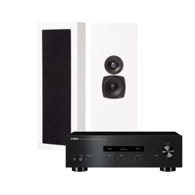 DLS Flatbox Slim Large zestaw stereo z Yamaha A-S201 II