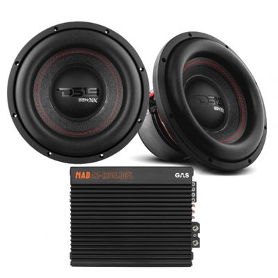 2-pak DS18 GEN-XX10.4DHE i GAS MAD A2-1200.1DFL, zestaw basowy