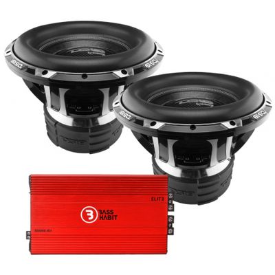 2-pak DS18 HOOLIGAN-X15.1DHE z Bass Habit SE8000.1D1, zestaw basowy
