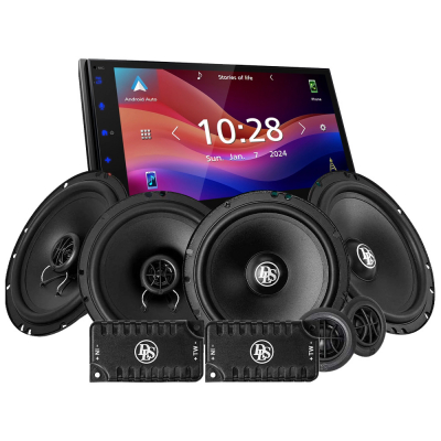 JVC KW-M593BT & zestaw przednich i tylnych głośników DLS PA, pakiet car audio
