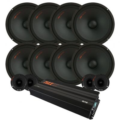 Zestaw 8 szt. GAS MAD PM2-104 z pakietem SPL PT1-254 ze wzmacniaczem, duży