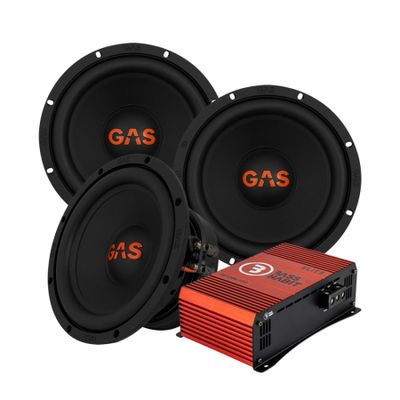 Zestaw 3 szt. GAS MAD S2-8D2 & Bass Habit SE1200.1DF, pakiet basowy do amerykańców