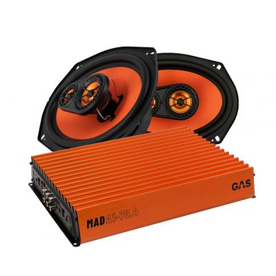 GAS MAD X1-694 głośniki koaksjalne & MAD A1-70.2, pakiet na półkę tylną
