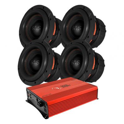 4-pak GAS MAX S1-8D1 & Bass Habit SPL ELITE 5100.1DF, pakiet basowy