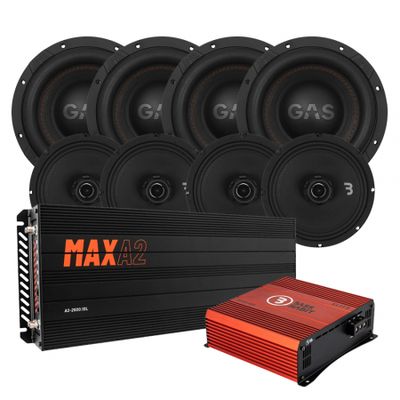 GAS MAX S1-8D1 z Bass Habit SE200CX, pełen pakiet SPL do amerykanów