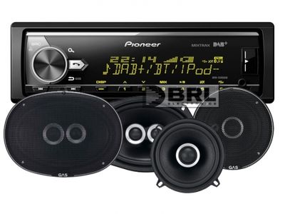 Pioneer MVH-X580DAB i głośniki GAS SILVER