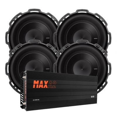 Zestaw 4 szt. Rockford Fosgate P2D48 i GAS MAX A2-2500.1DL, pakiet basowy