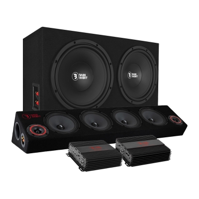 Bass Habit PL212 z SPL64 i wzmacniaczem, pakiet raggar