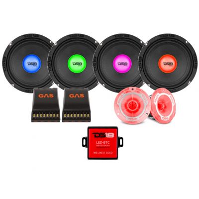 Zestaw 4 szt. DS18 PRO-X6.4RGBCAP z PRO-TW1L, zestaw SPL z oświetleniem RGB LED