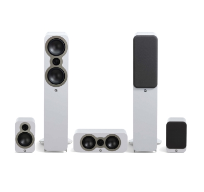 Pakiet głośników Q Acoustics 3050c 5.0 z centralnym i surround, biały