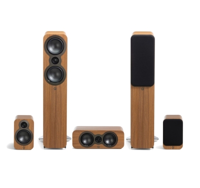 Pakiet głośników Q Acoustics 3050c 5.0 z centralnym i surround, dąb