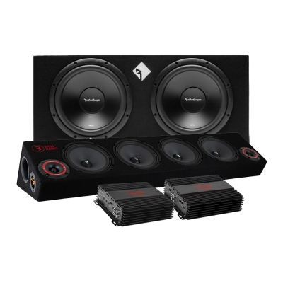 Rockford Fosgate R2-2X12 pakiet raggar z Bass Habit SPL64