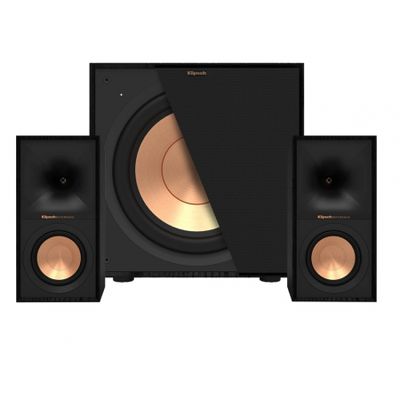 Klipsch R-40M i Klipsch R-101SW, zestaw głośników 2.1, czarny