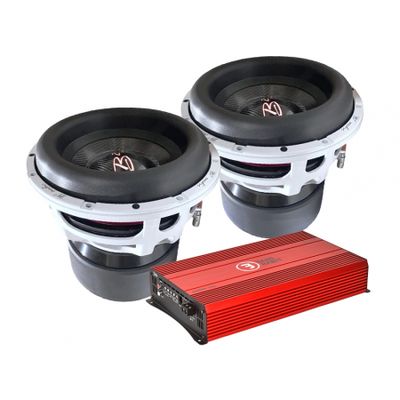 2-pak B² Audio RAGE XL 12D2 V2 z Bass Habit SE8000.1D2, zestaw basowy