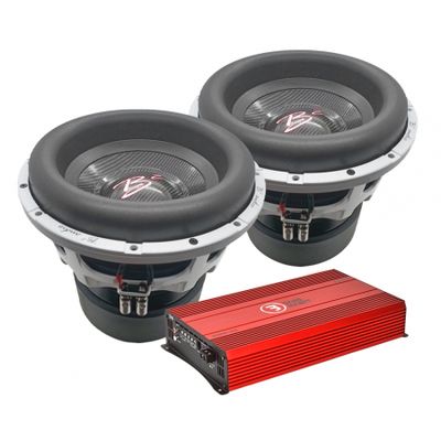 2-pak B² Audio RAGE XL 15D2 V2 z Bass Habit SE8000.1D2, zestaw basowy