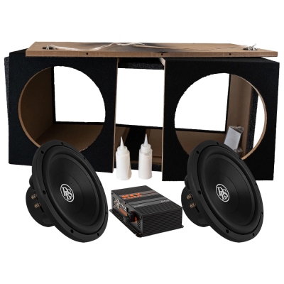 Obudowa basowa DLS Reference 2x12 cali w zestawie do samodzielnego montażu ze wzmacniaczem