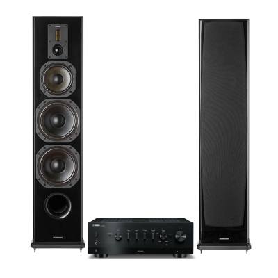 Zestaw stereo Yamaha R-N800A z Dynavoice Definition DF-8II w kolorze czarnym