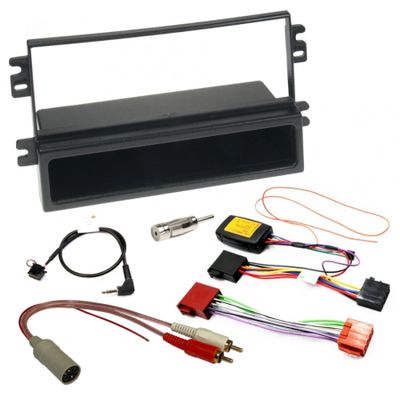 Zestaw instalacyjny Saab 9-3 OG z AS3, 1-DIN z kieszenią na akcesoria (ze sterowaniem z kierownicy)