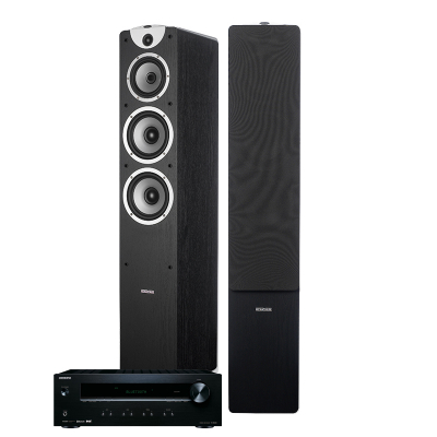 Onkyo TX-8220 i Dynavoice Magic F-7 czarny, pakiet stereo 2.0